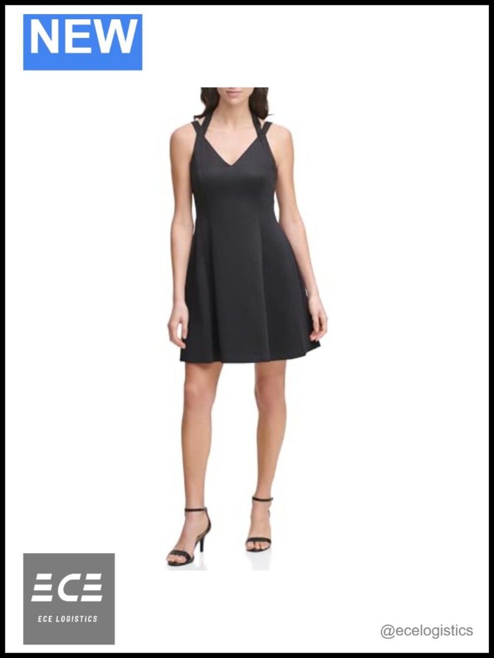 Sleeveless Embossed Scuba Fit & Flare Dress Keyhole Neck Above Knee